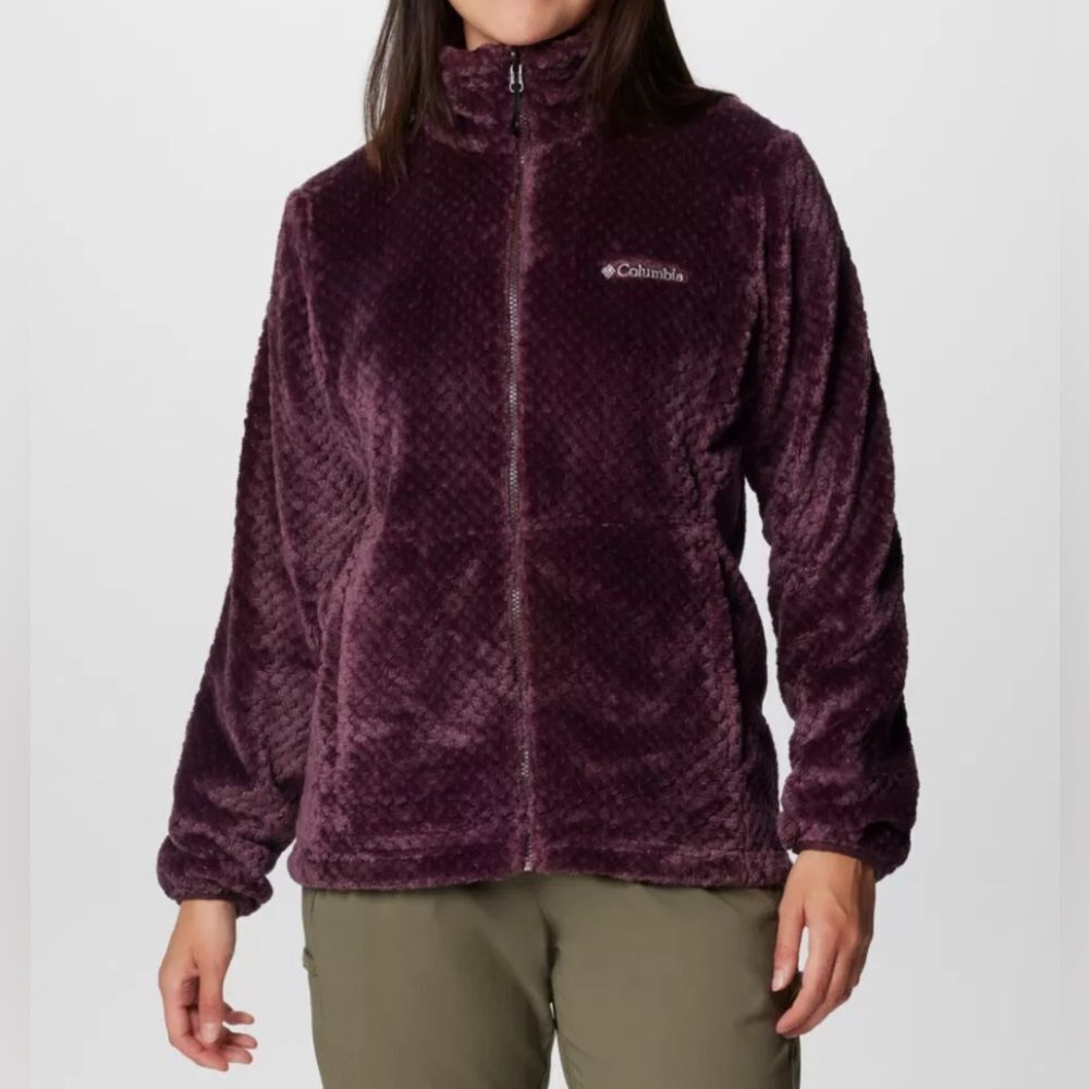 Columbia purple Women Bugaboo fleece Interchange Jacket Sherpa Full Zip jacket L